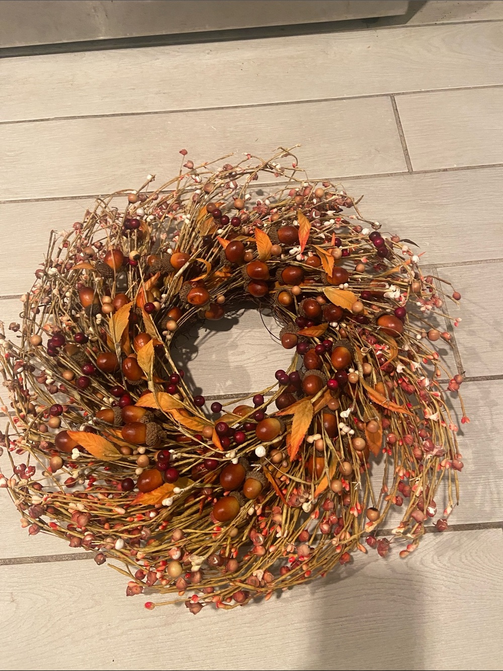 Autumn Berry and Acorn Wreath - Orange, Brown & Red